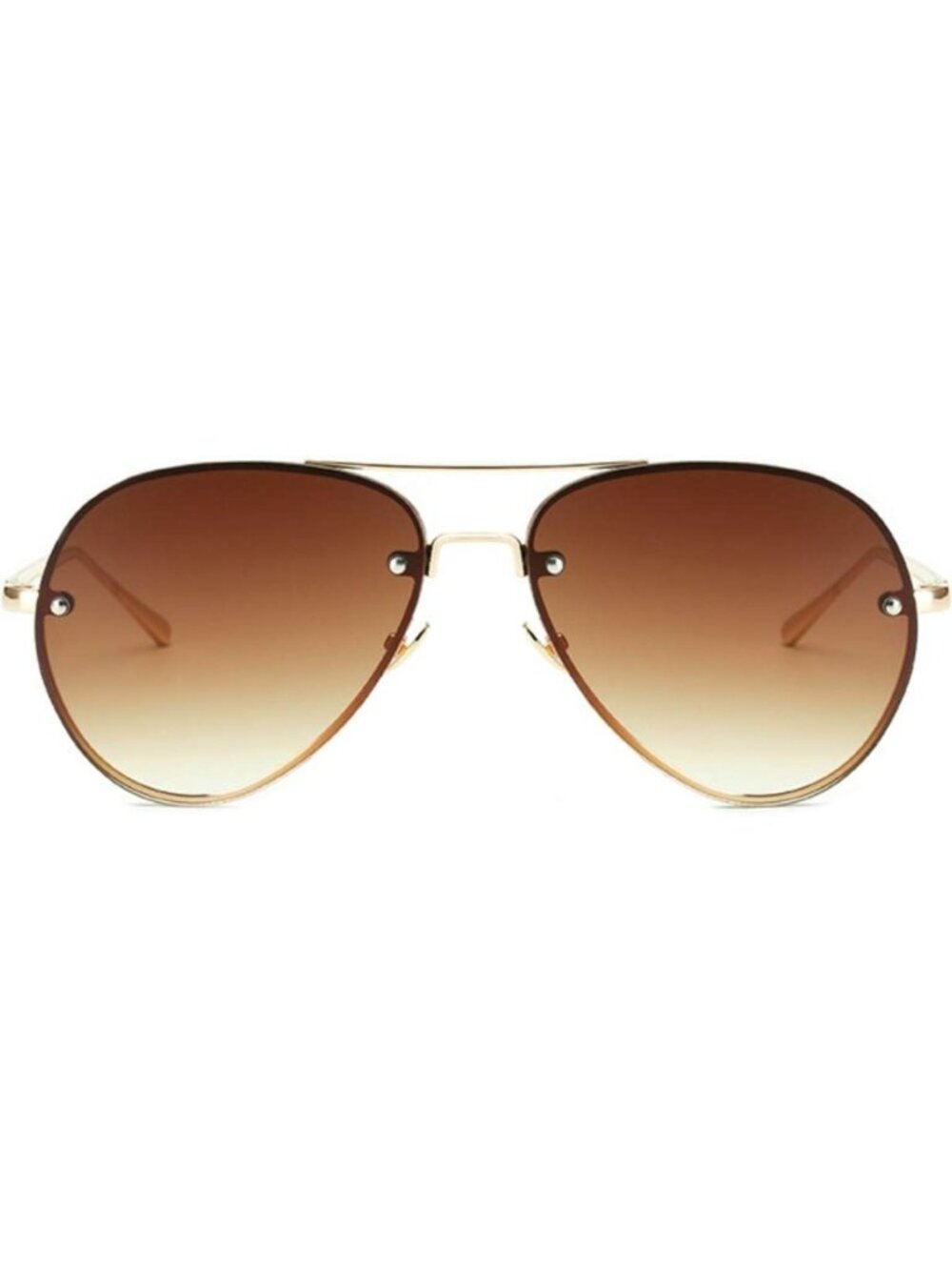 Oversized Rimless Retro Aviator Sunglasses - Stylish UV Protection Shades